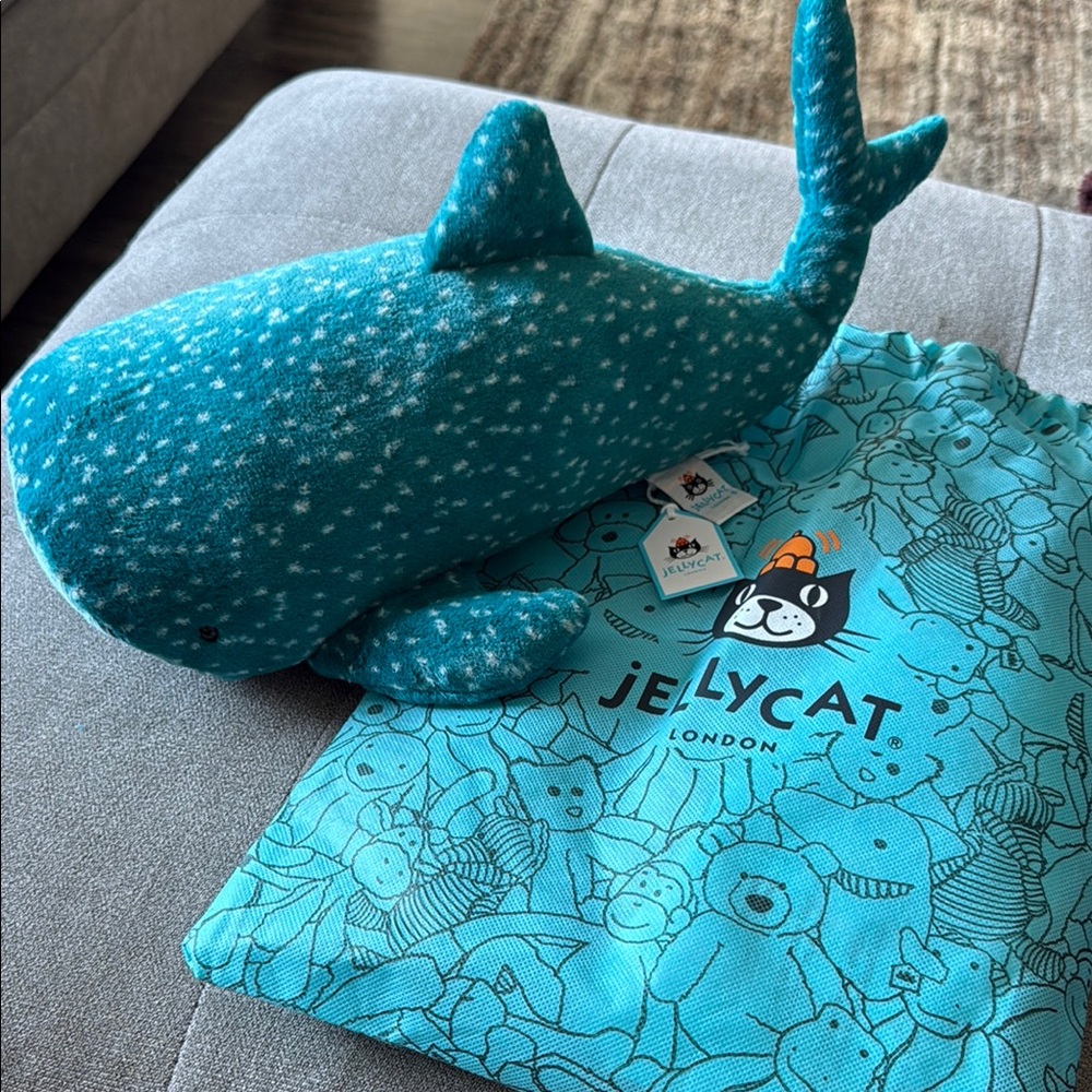 Jellycat Gobfrey Whale Shark NWT and Bag